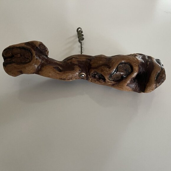 Vintage Gnarled Burled Grape Vine Wood Corkscrew Wine Opener Hand Crafted - Picture 8 of 13